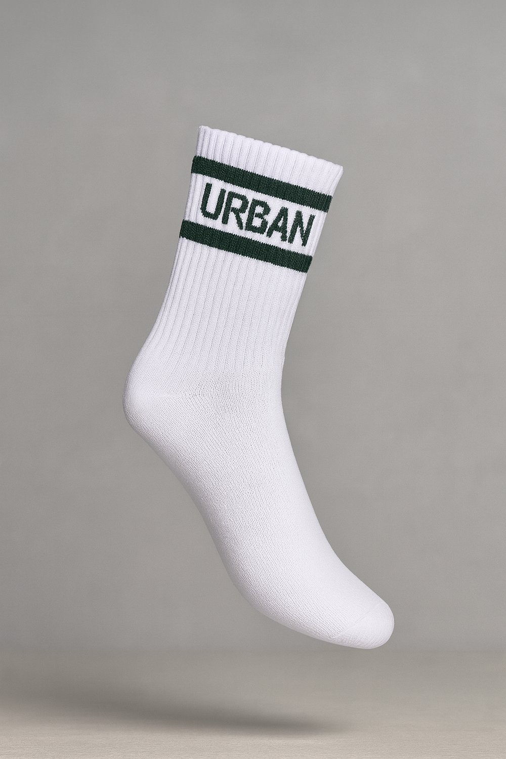 Yeşil Pamuk Urban Nakışlı Tenis Çorap 