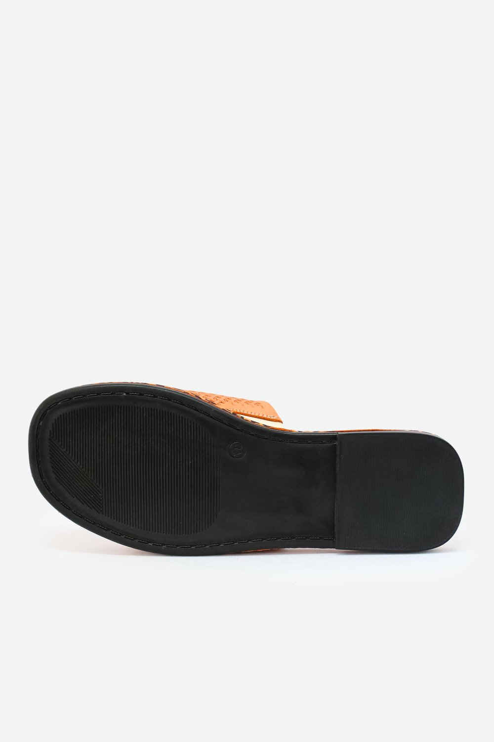SOVNA KADIN HAKİKİ DERİ ÖRGÜ DETAYLI KAPLAMALI TERLİK TURUNCU