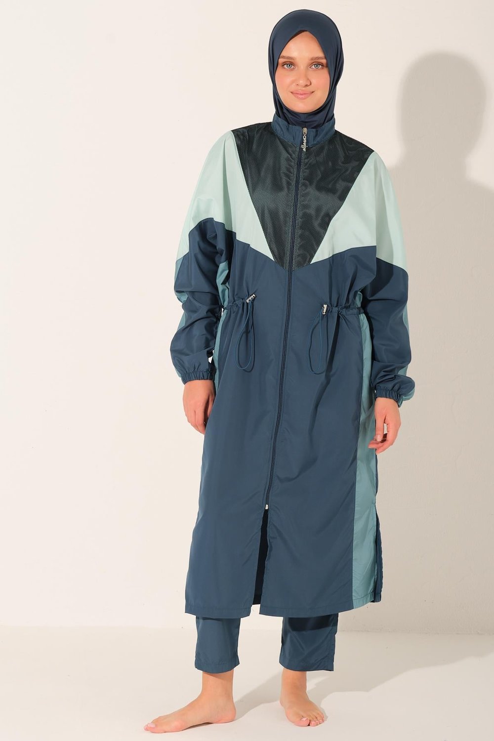Mix Renkli Oversize Uzun Tessettür Mayo