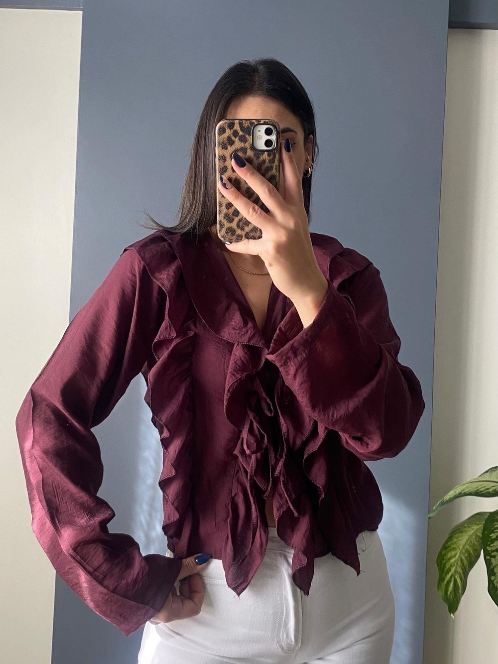 BORDO VALONLU BLUZ