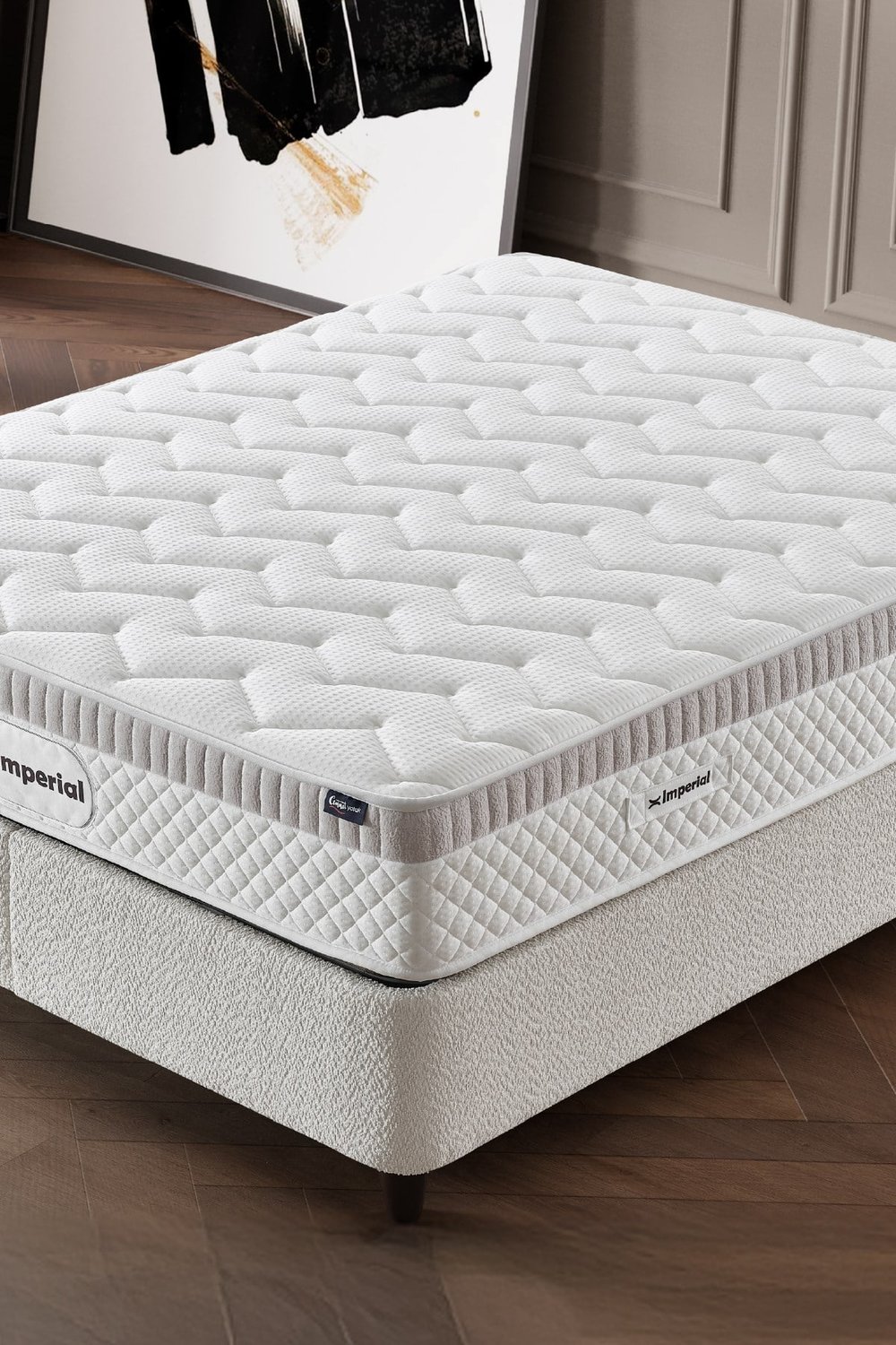 Cennet Yatak Imperial Comfort Gizli Pedli Yaylı Yatak, Sandıklı Baza ve Kapitoneli Başlık 3’lü Seti