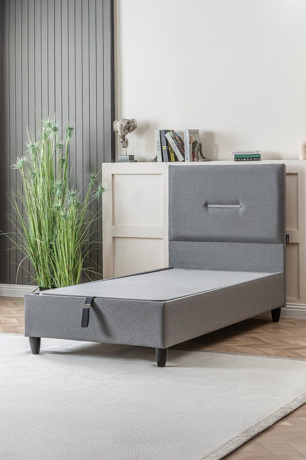 Cennet Yatak Jasmine Modeli Tek Kişilik Sandıklı Baza & Başlık Seti Modern ve Fonksiyonel 2li Set