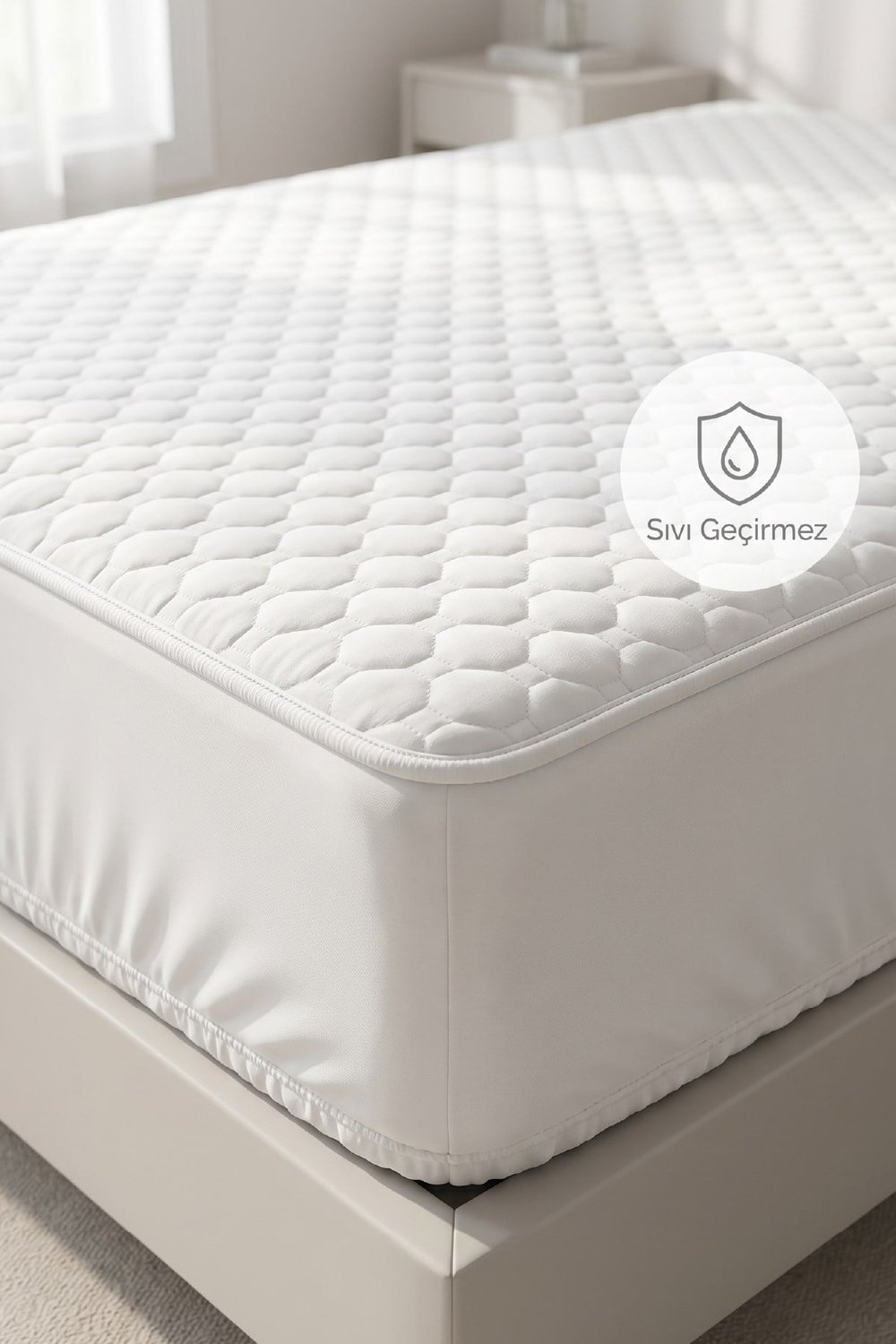 Cennet Yatak LuxeGuard Çift Kişilik Sıvı Geçirmez Alez Üst Düzey Koruma Nefes Alan Full Kenar Lastikli