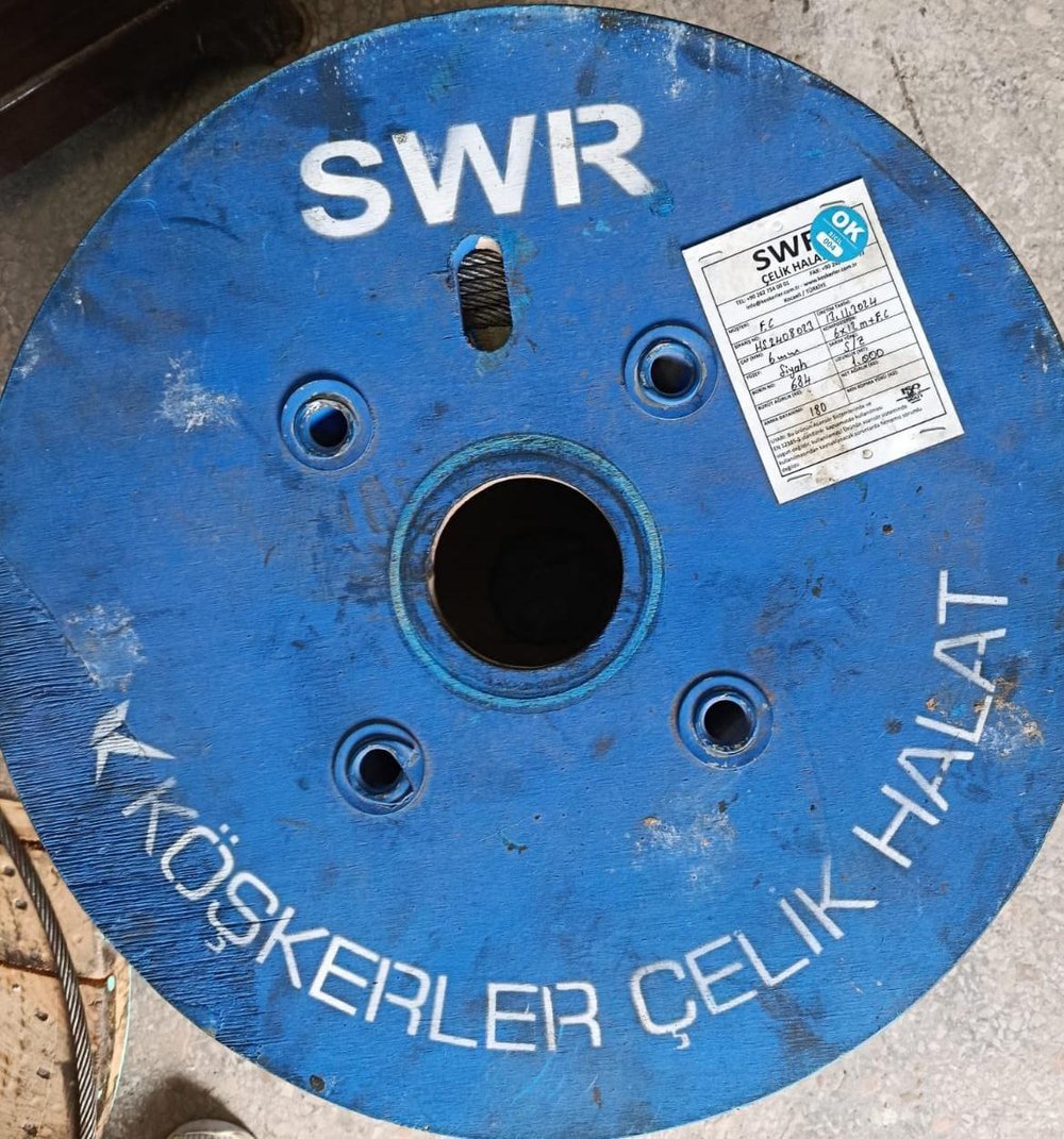 SWR 6mm (6*19) Seale Ppc 1000m Çelik Asansör Regülatör Halatı KÖŞKERLER Marka