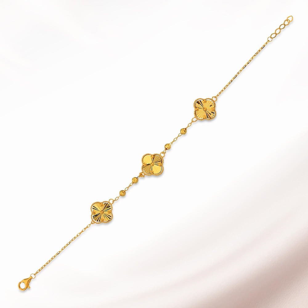 Van Cleef Bileklik 3lü Dorikalı Zincir 22K - BL023