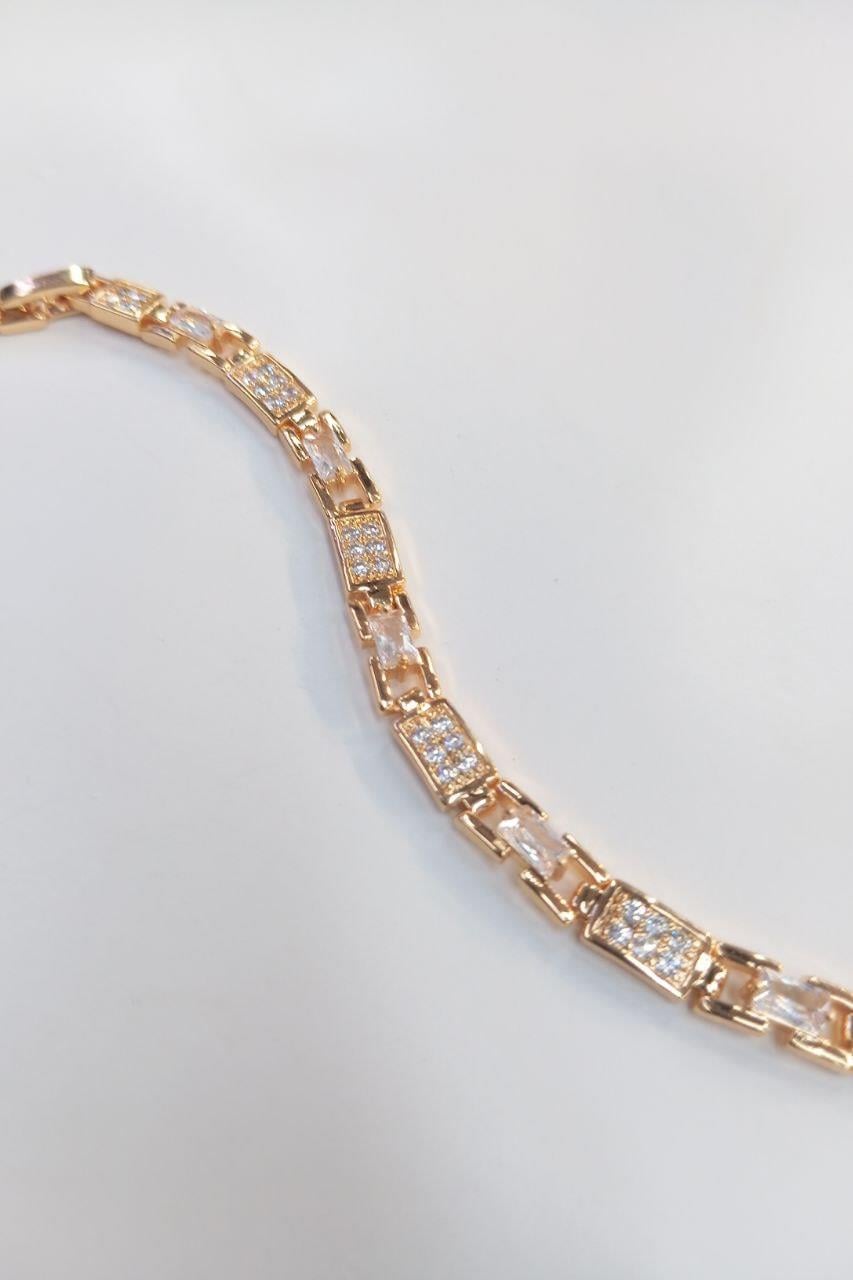 Zirkon Taşlı Gold Renk Xuping Bileklik