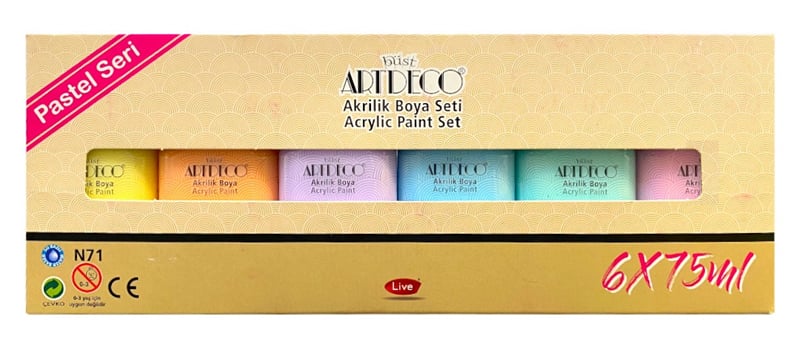ARTDECO AKRİLİK BOYA 6X75ML SET PASTEL RENKLER 