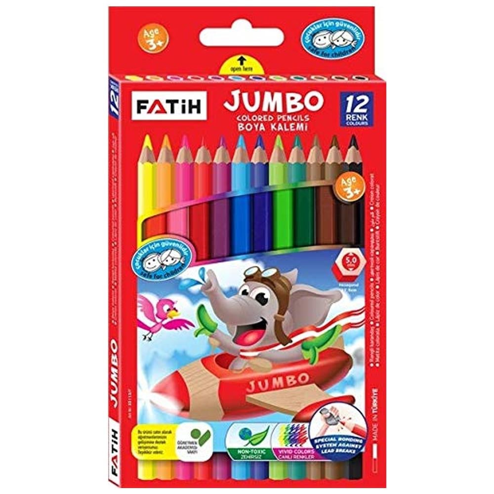 FATİH JUMBO KURU BOYA 12 RENK ALTIGEN