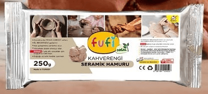 FUFİ SERAMİK HAMURU(KİL) 250GR KAHVE FUFİ-KİL-250K