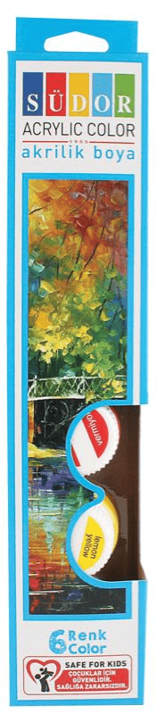 SÜDOR AKRİLİK BOYA SET 6 RENK 20 ML 