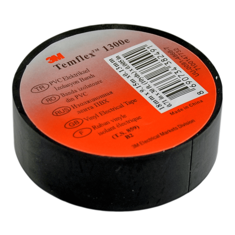 3M İzole Bant 19 mm Siyah PVC 10 lu Temflex 1300e