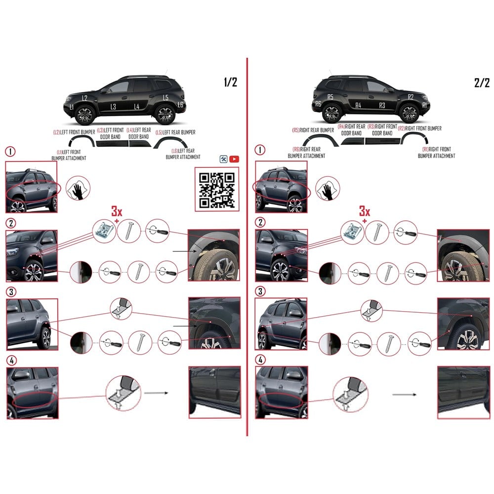 Ap Line Dacia Duster 2018-2024 Dodik Seti Siyah 12 Parça