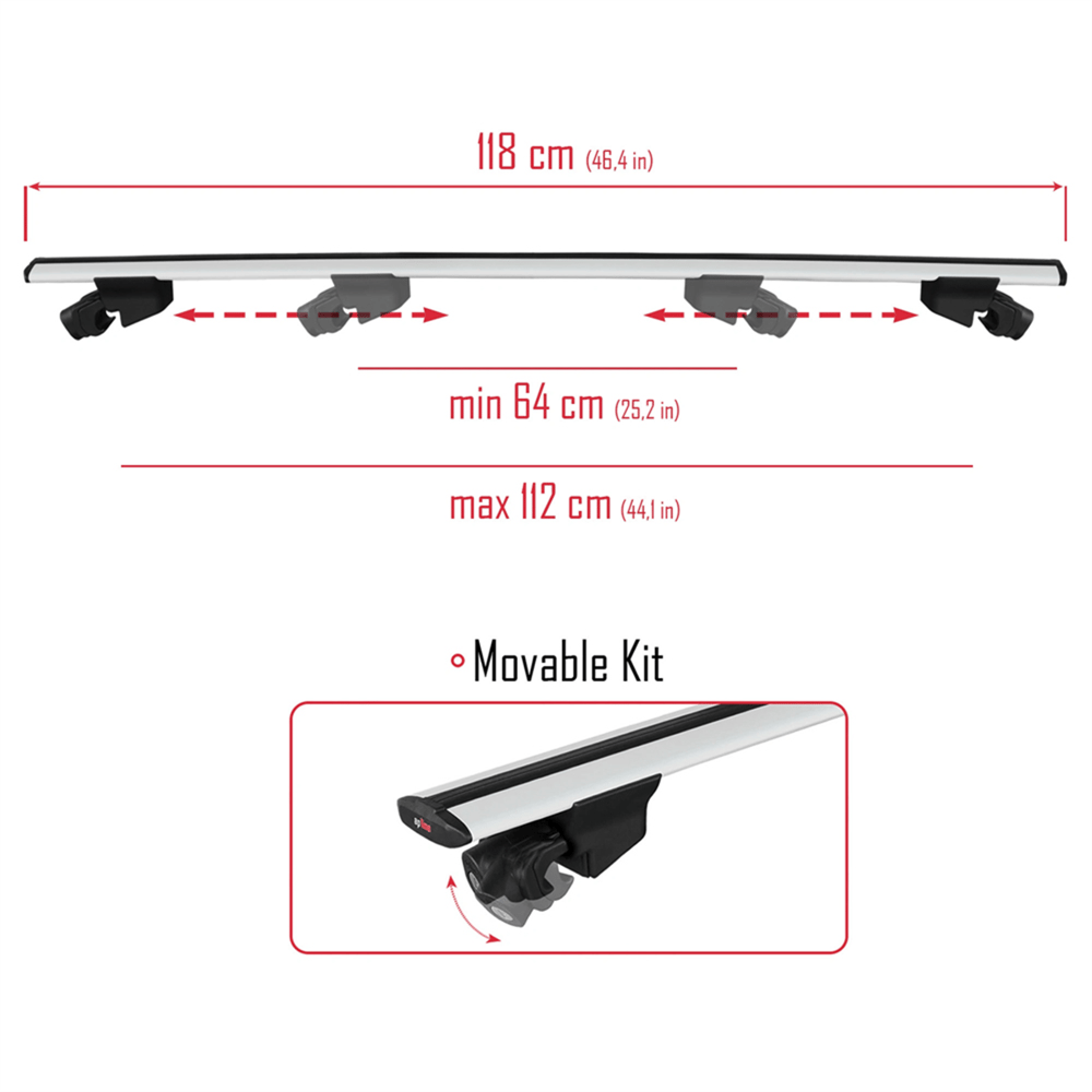 Ap Line H01-117S Gri Hook Ara Atkı Anahtarlı 118 cm (Yapışık Araçlar)