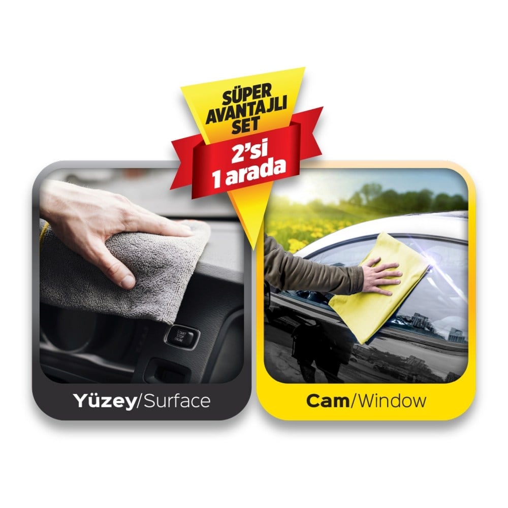 Automix Cam+Detay Temizlik Bezi Mikrofiber 2 li 50x50 cm 44450
