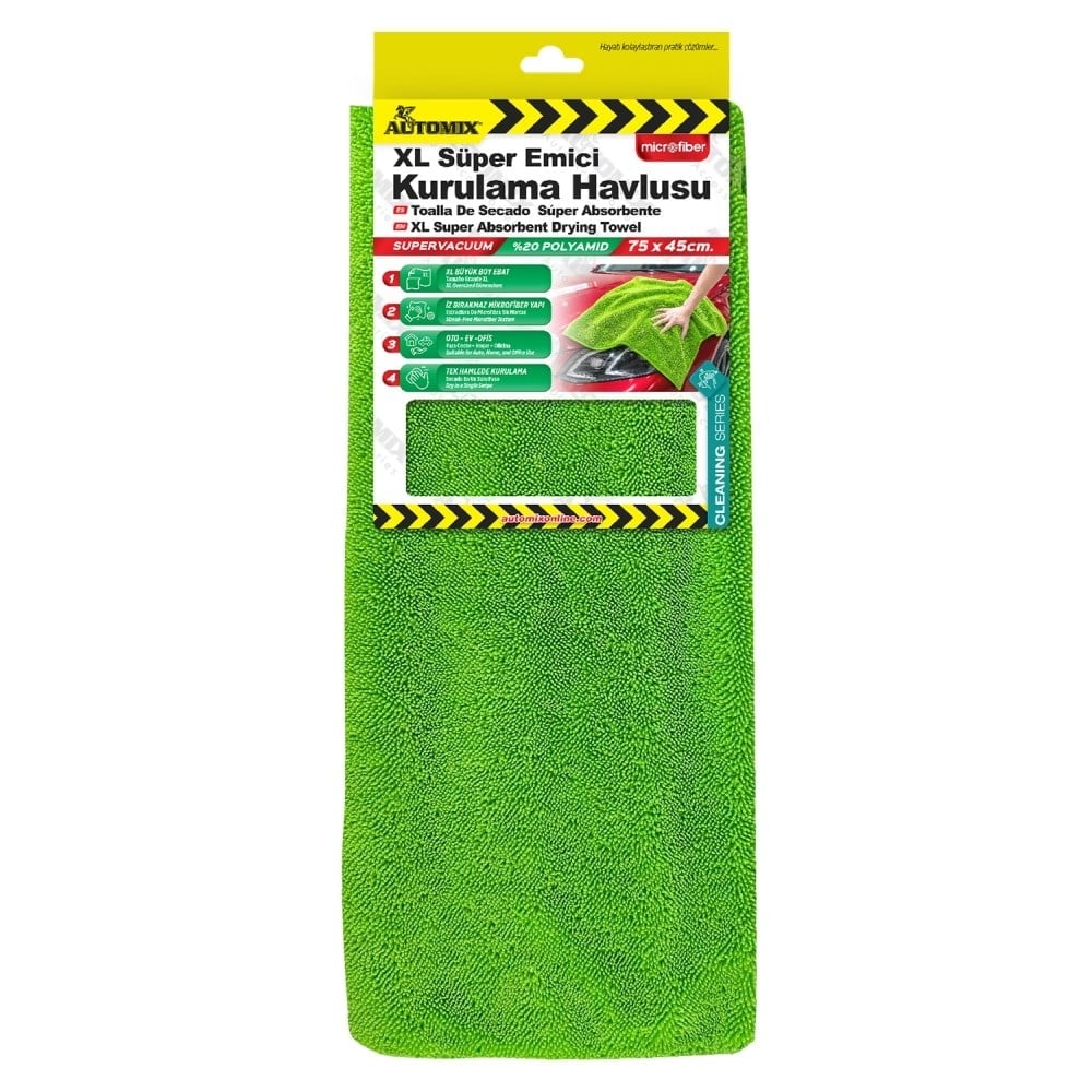 Automix Kurulama Havlusu XL Süper Emici Mikrofiber 75x45 cm 45007