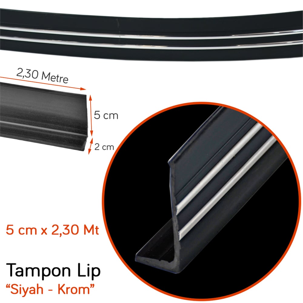 Carpi Tampon Lip Siyah-Krom 5,5 cm x 2,30 mt SAL-146 BR2790120