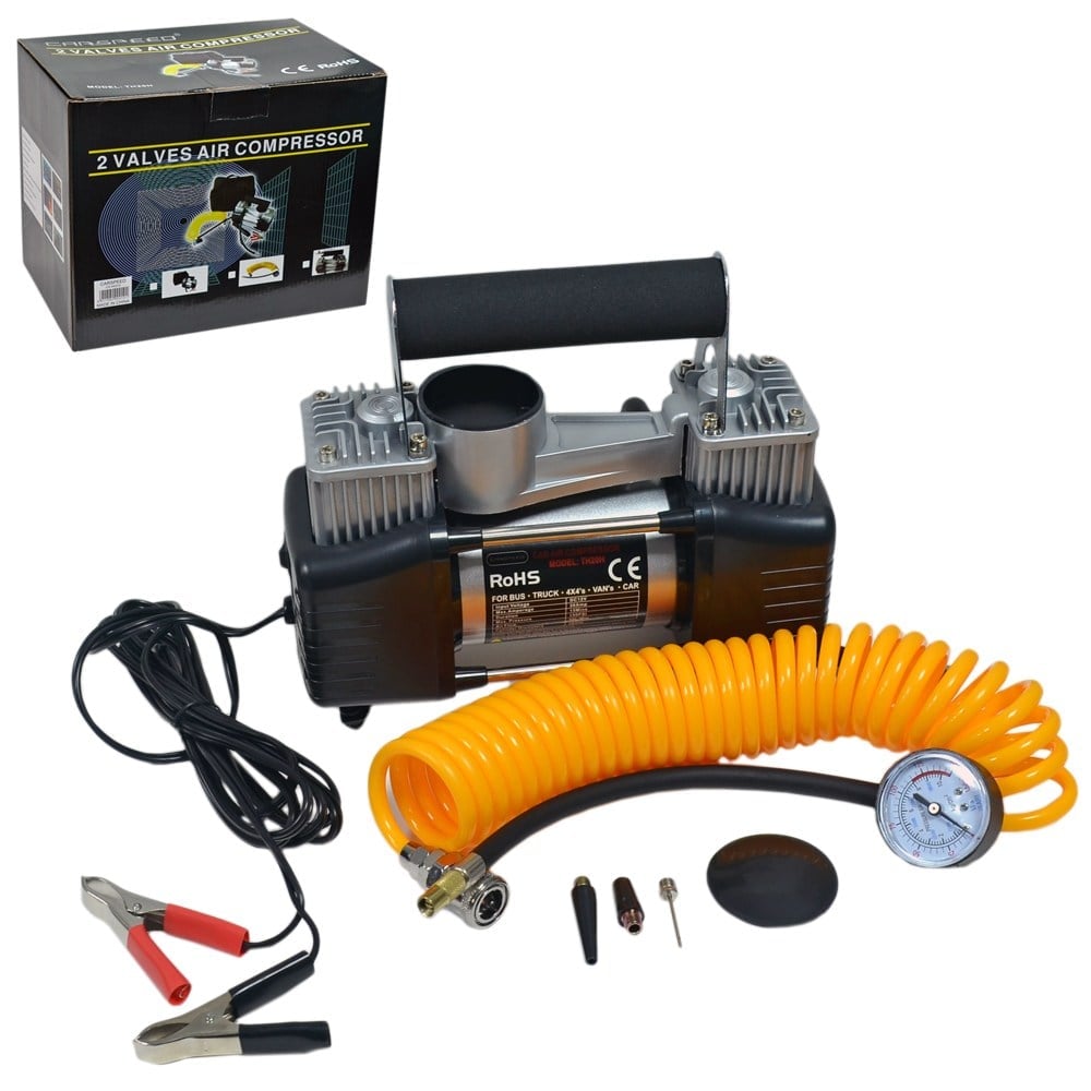 Carspeed Hava Kompresörü 12V 150 Psi Metal Çift Piston Çantalı TH20H CS-KP200 (CS-HK010)