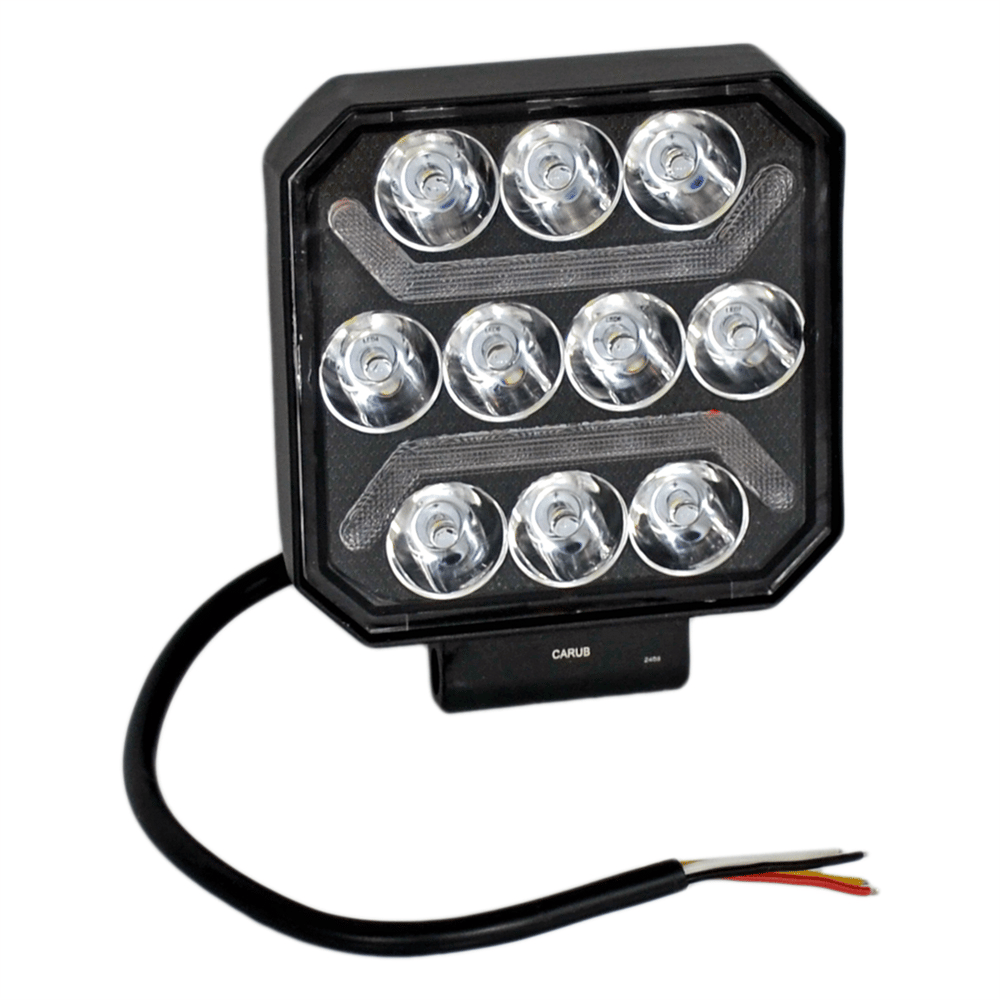 Carub 12-24V Çalışma Lambası Kare 10 Led 27W 3 Fonksiyonlu 110x110x37mm BR3010581