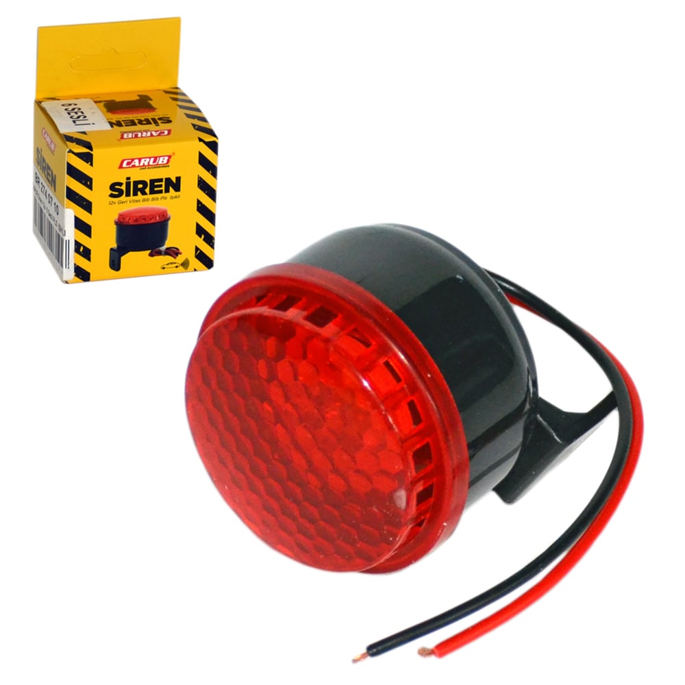 Carub 12V Geri Vites Siren Mini 6 Sesli Plastik Işıklı 5 cm BR2740710
