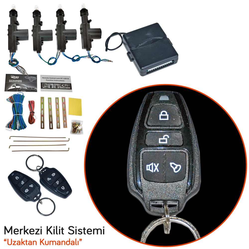 Carub 12V Merkezi Kilit Krom Kemerli Kumandalı BR4600464