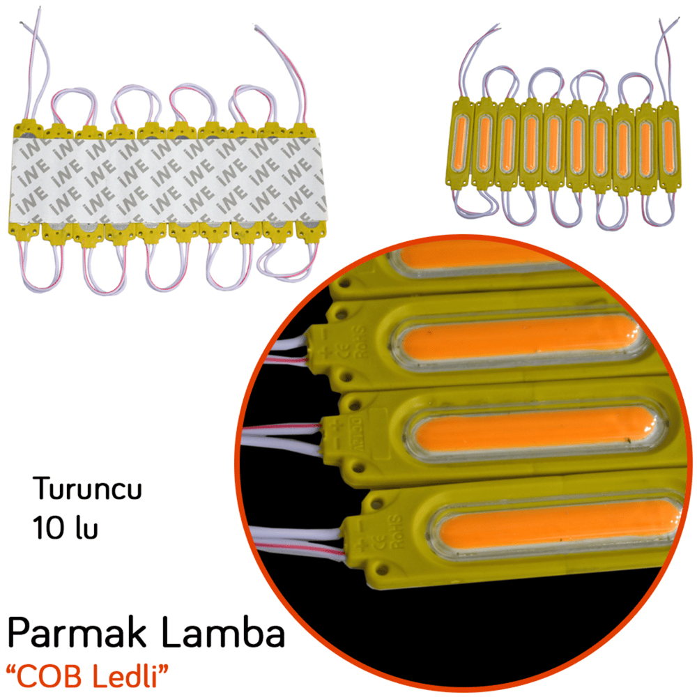 Carub 12V Parmak Lamba COB Led Orange 10 lu BR0409978