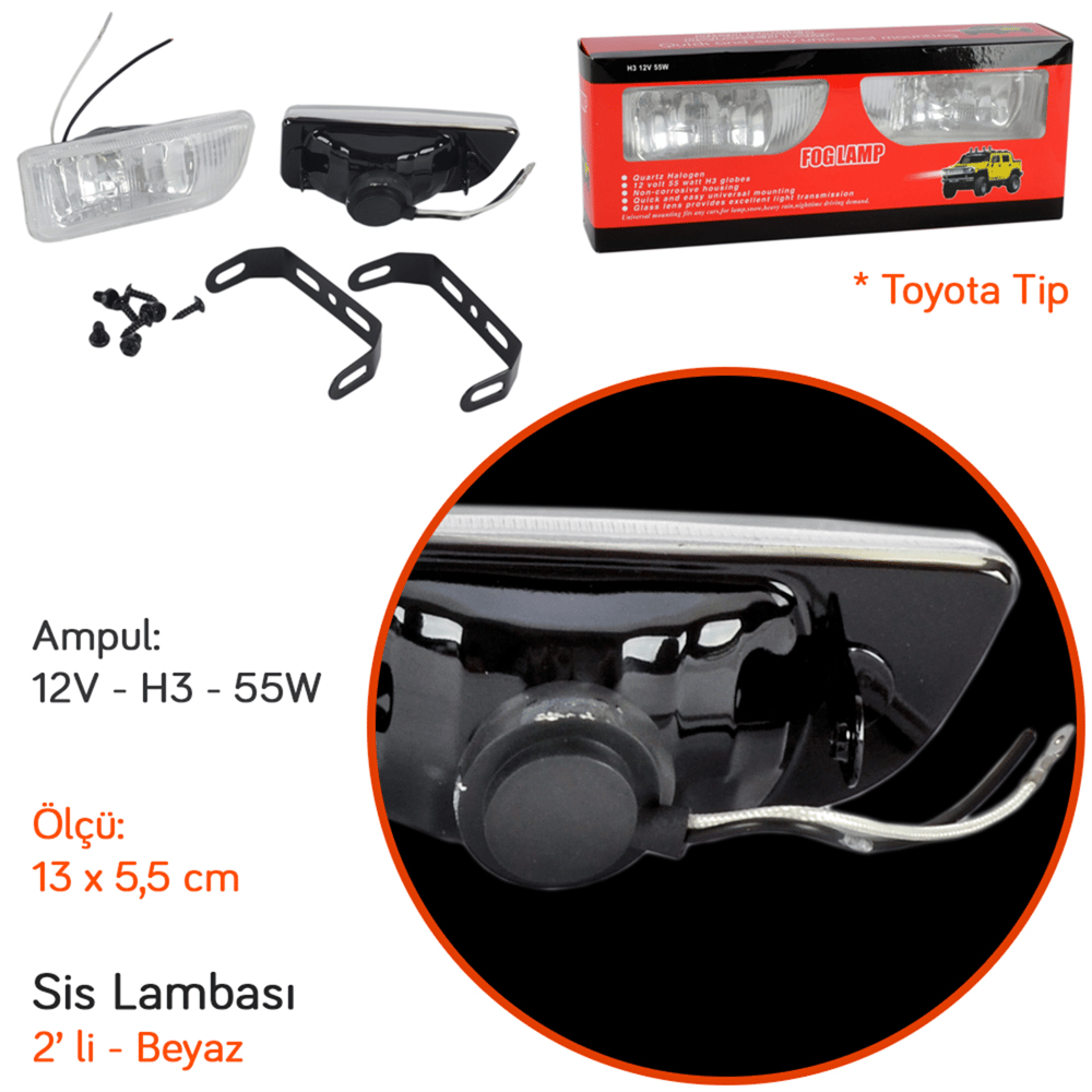 Carub 12V Sis Lambası Toyota Tip Beyaz BR3009301 (Emark Belgeli)