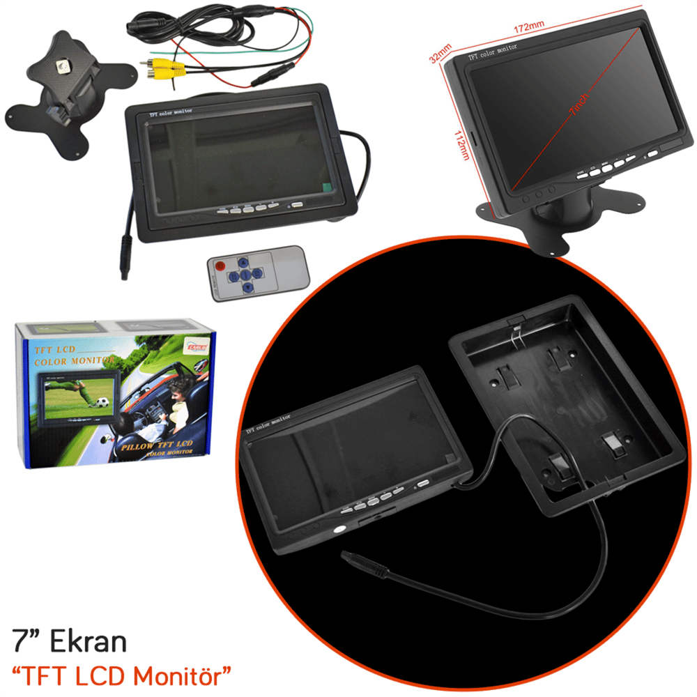 Carub 7 inç Ekran TFT LCD Uzaktan Kumandalı BR0017001