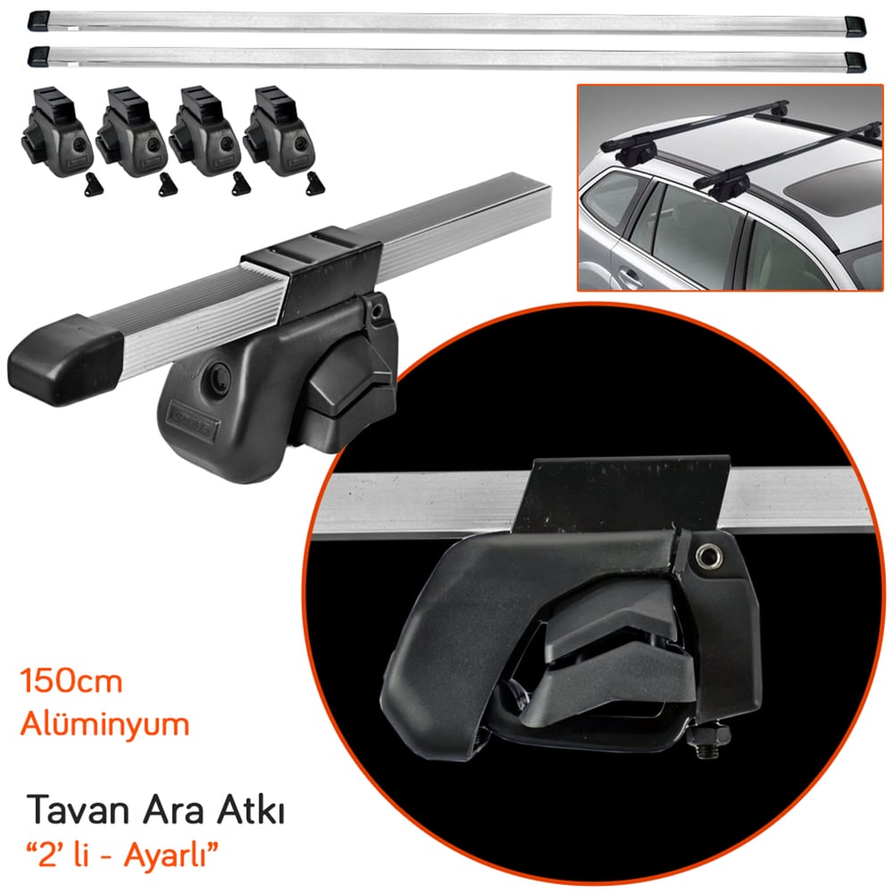 Carub Ara Atkı Ayarlı Silver 150 cm 2 li BR0761018