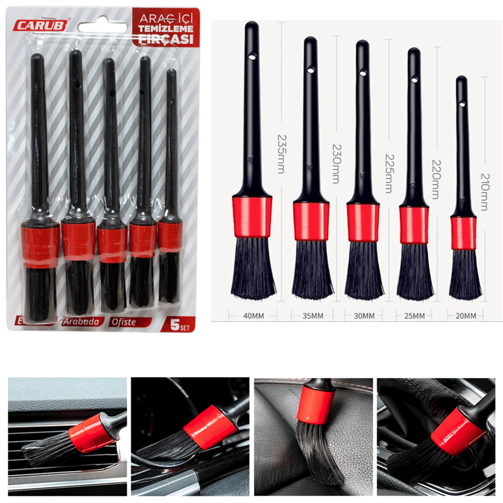Carub Araç İçi Temizleme Fırçası Seti 5 li BR0922566