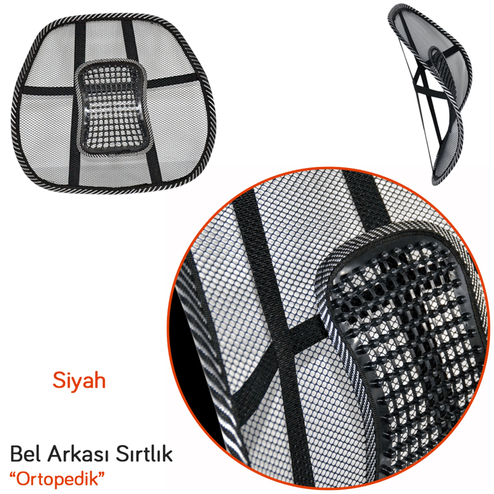 Carub Bel Arkası Sırtlık Masajlı Ortopedik Siyah BR4819105