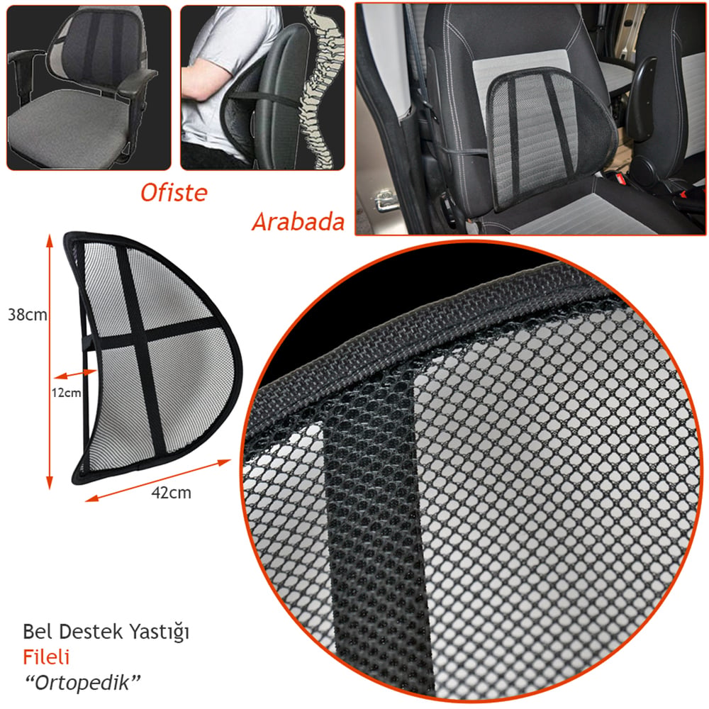 Carub Bel Arkası Sırtlık Ortopedik Siyah BR4819001