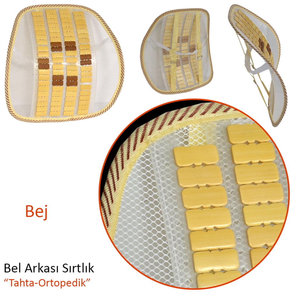 Carub Bel Arkası Sırtlık Tahta Ortopedik Bej BR4819108