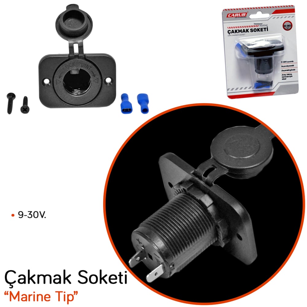 Carub Çakmak Soketi 9-30V Marine Tip Vakum BR1700809