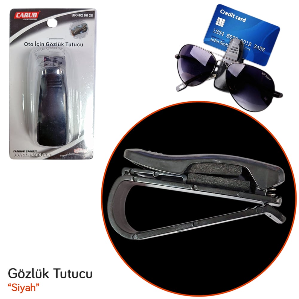 Carub Gözlük Tutucu Klips Tip Siyah BR4620628