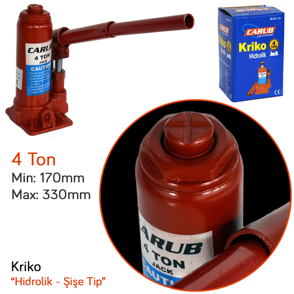 Carub Hidrolik Kriko 4 Ton CE Belgeli BR2701101