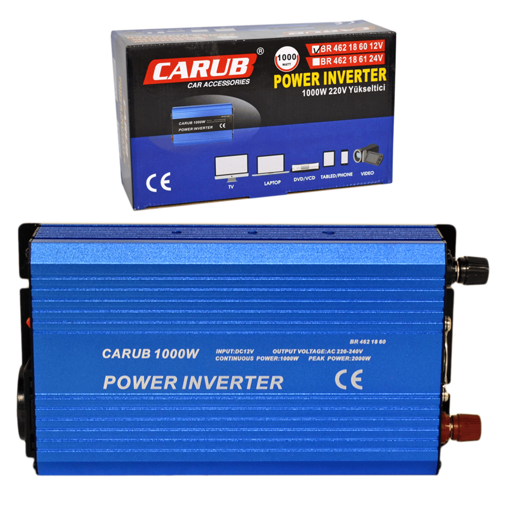 Carub İnverter 12V dan 220V a Yükseltici 1000W USB (5V-1A) Çıkışlı BR4621860