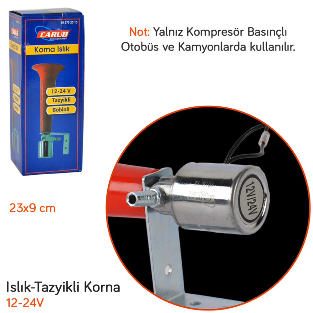Carub Islık Korna 12-24V Tazyikli Bobinli BR2752010