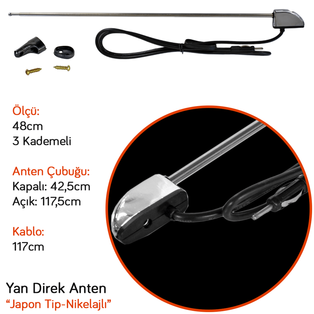 Carub Japon Tip Yan Direk Anten Nikelajlı BR0040104
