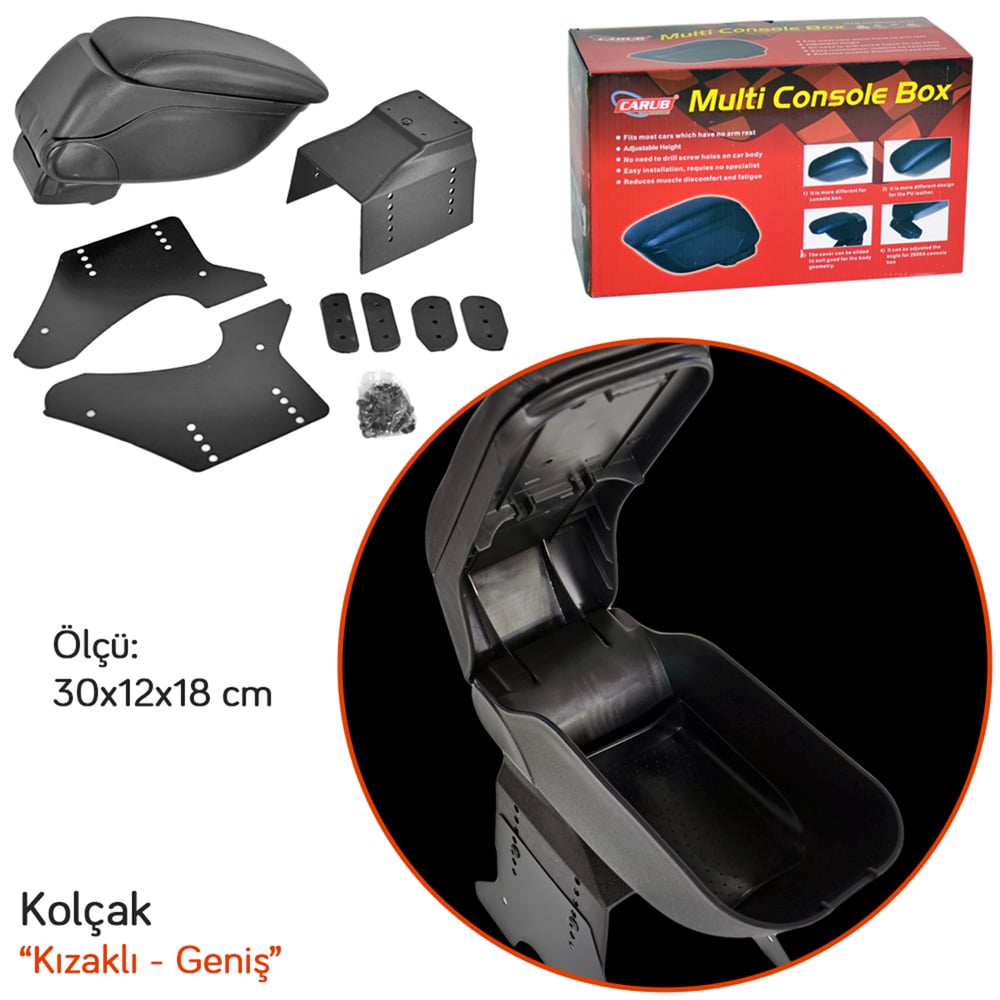 Carub Kolçak Sürgülü Kızaklı Geniş Siyah BR4700607