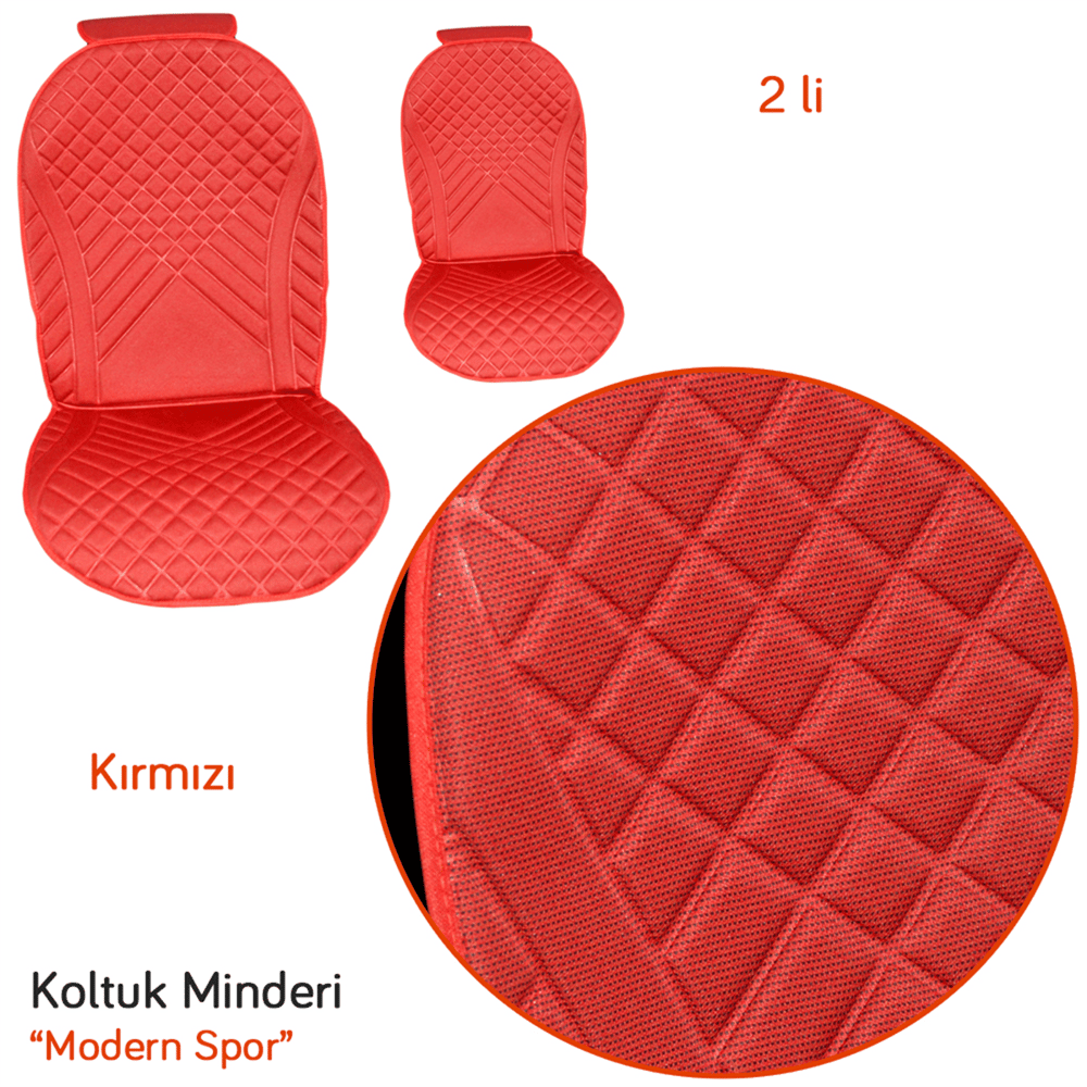 Carub Koltuk Minderi Modern Spor Kırmızı 2 li BR4818104
