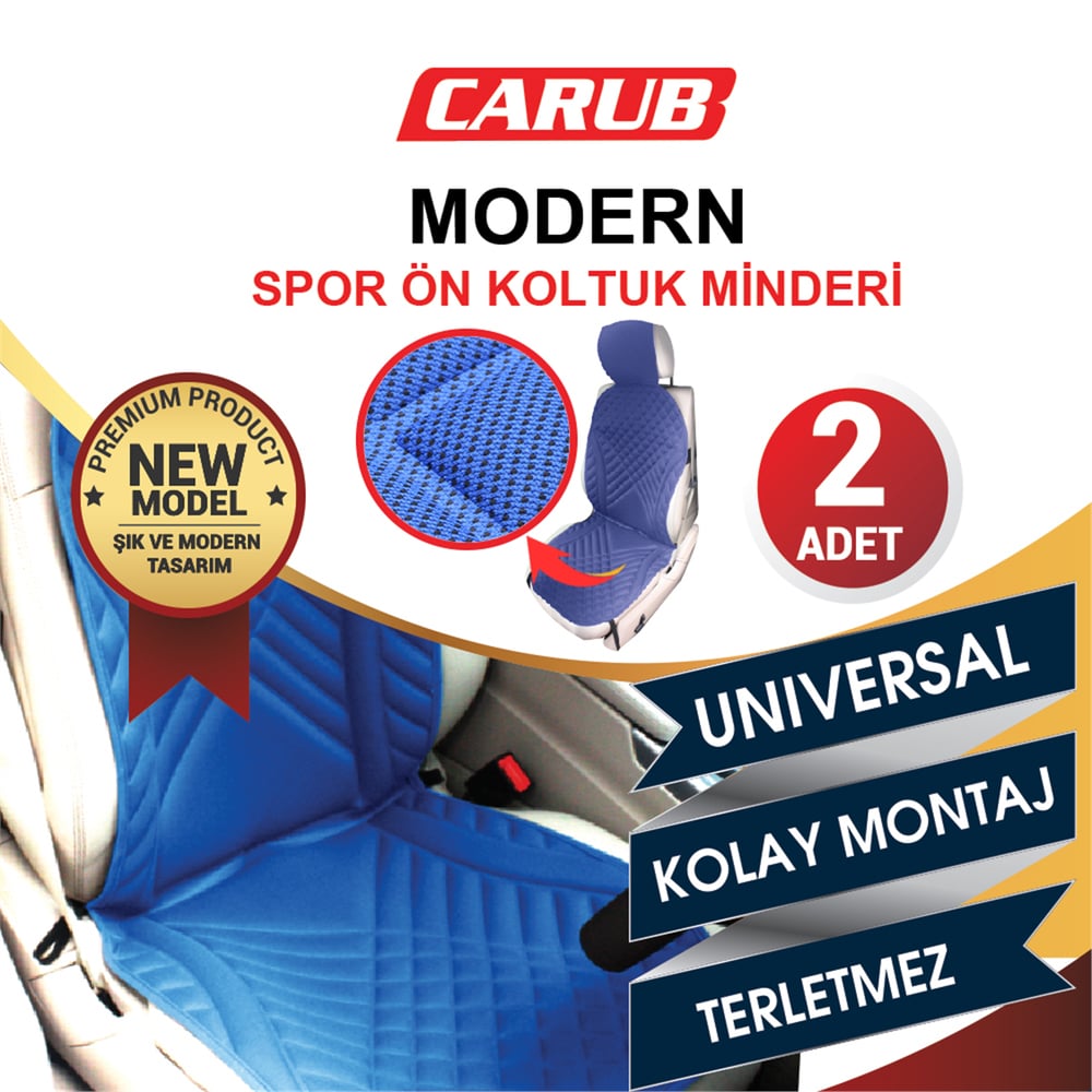 Carub Koltuk Minderi Modern Spor Mavi 2 li BR4818105
