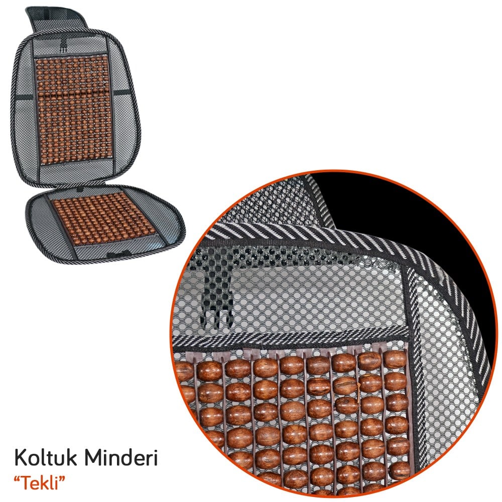 Carub Koltuk Minderi Yaylı Fileli+Boncuk Ahşap Tekli BR4804302