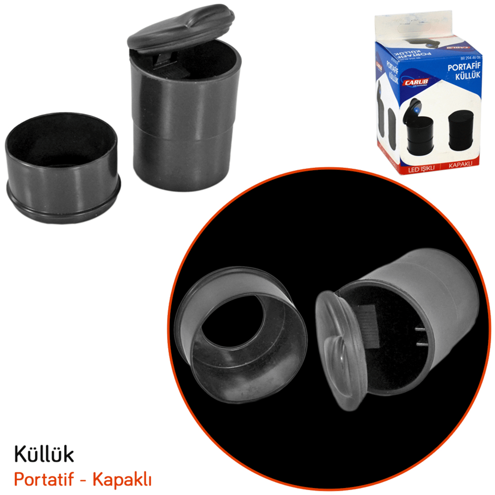 Carub Küllük Portatif Işıklı Kapaklı Siyah BR2944606