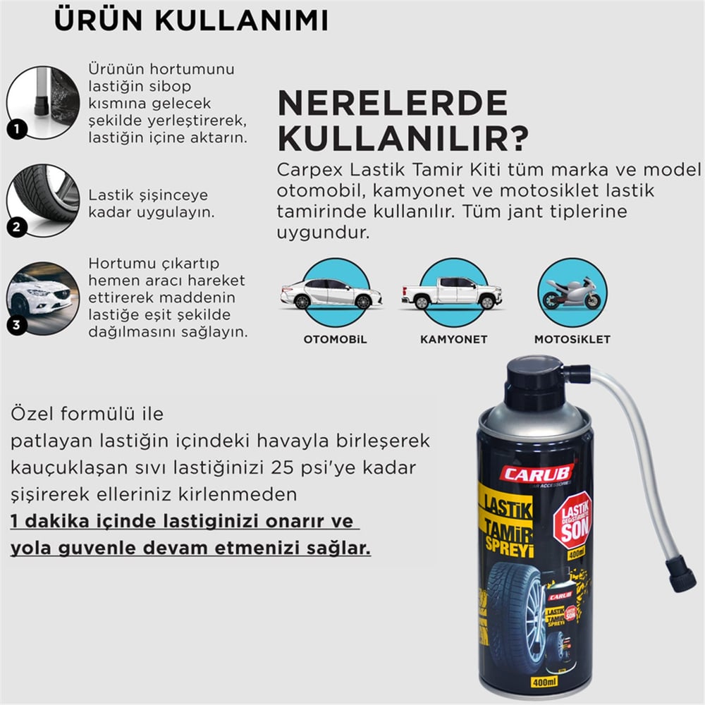 Carub Lastik Tamir Spreyi 400 Ml BR0850112