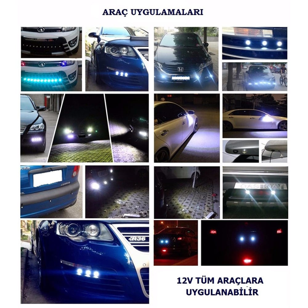 Carub Led Lamba Ayna Altı Kartal Göz 12V 23 mm Buz Mavi 2 li BR4621024