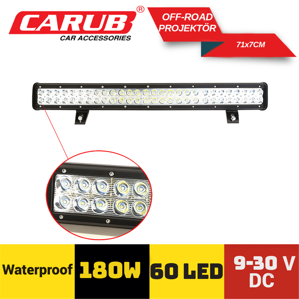 Carub Off-Road Projektör 9-30V 180W 71x7 cm 60 Led BR4203272
