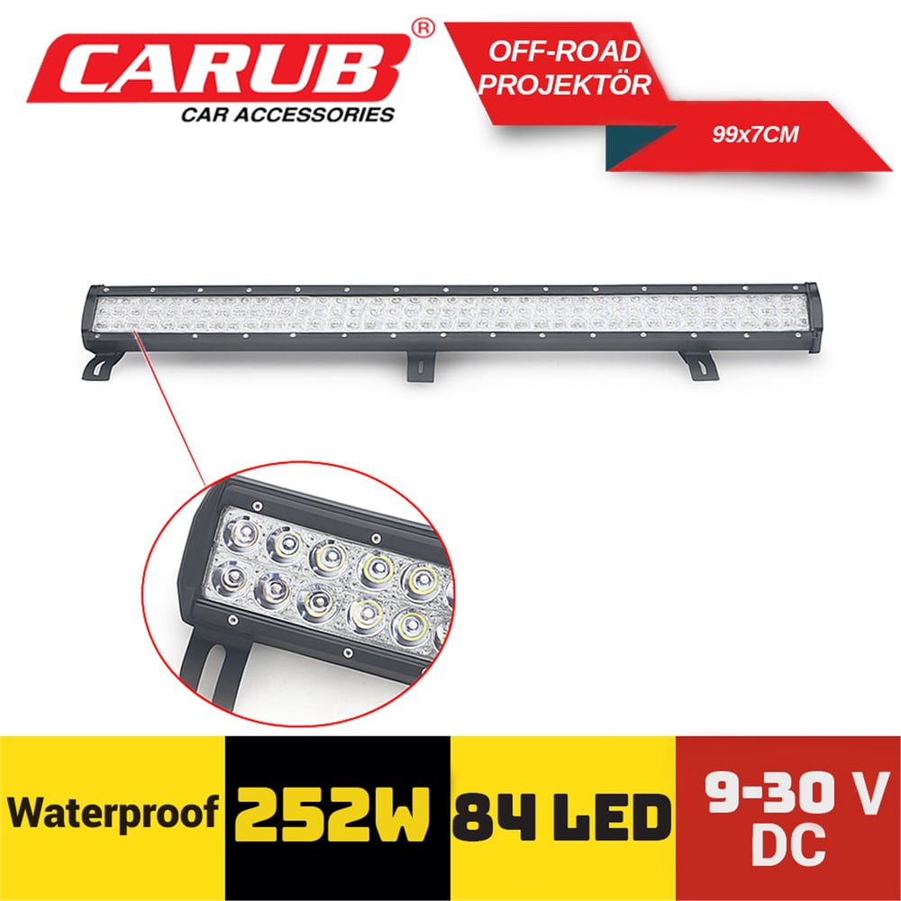 Carub Off-Road Projektör 9-30V 252W 99x7 cm 84 Led BR4203273