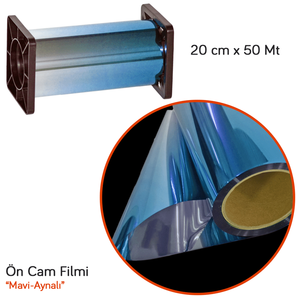 Carub Ön Cam Filmi Mavi-Aynalı 20 cm x 50 mt BL-S BR1206502