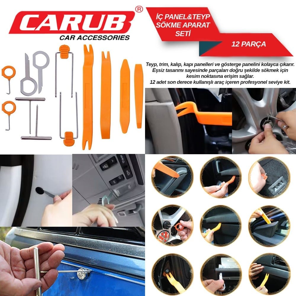 Carub Oto İç Panel - Teyp Sökme Aparat Seti 12 Parça BR1245023