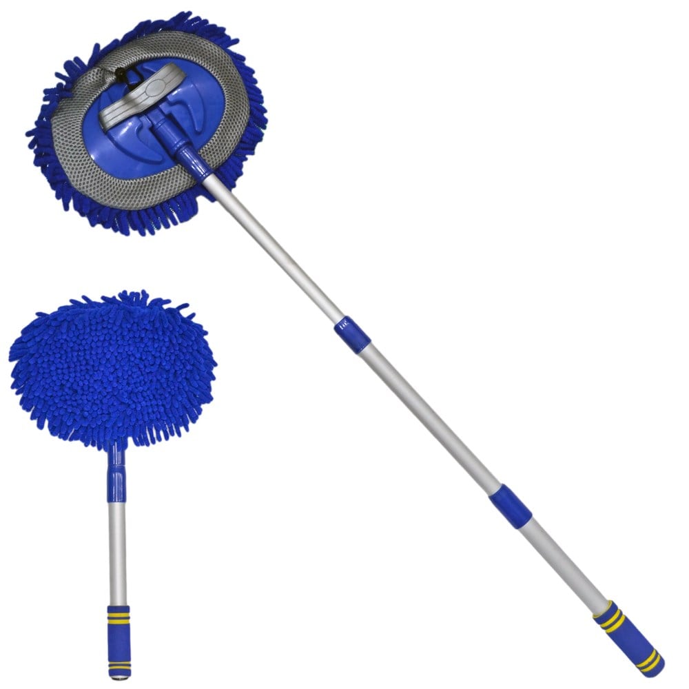 Carub Oto Yıkama Fırçası Mop Saplı Profesyonel Mavi 90cm BR0922583